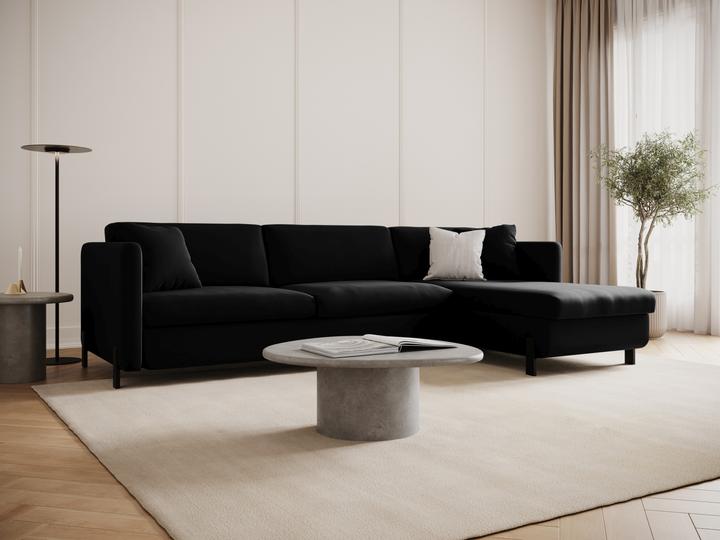 Image du produit Micadoni Canapé D'Angle Velours Droit Convertible, "Gloria", 4 Places, 260x170x80Fabriqué en Europe (Canapé d'angle)