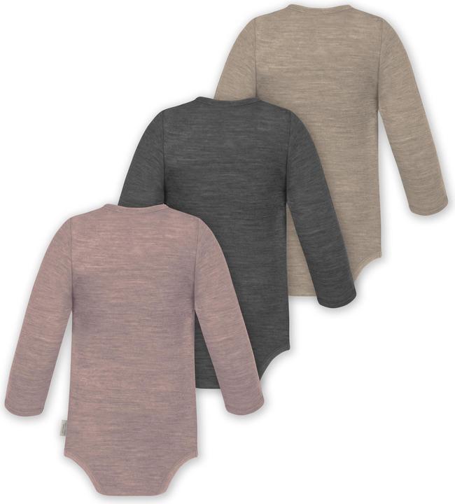 Produktbild Normani 3er Pack Baby Merino Body Langarm „Auckland" - 9375 (74)