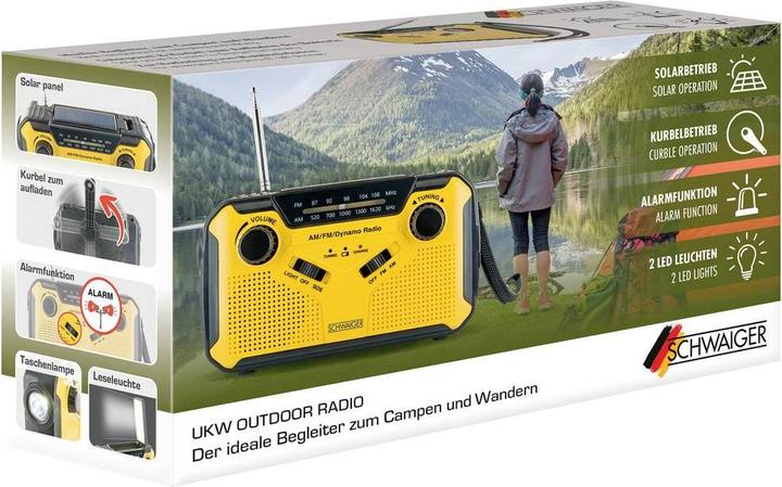 Produktbild Schwaiger Solar-Kurbelradio mit LED Leuchte (FM, AM)