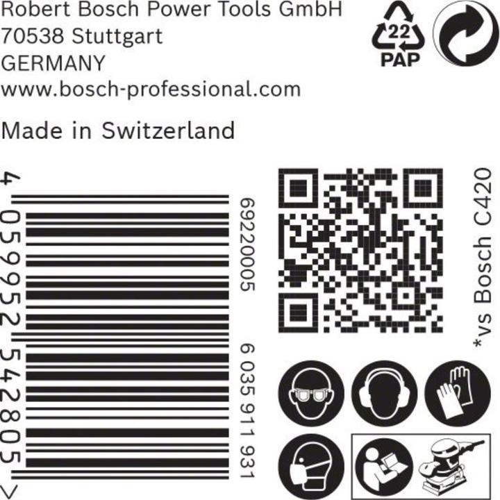 Image du produit Bosch Professional Zubehör Papier abrasif Expert C470 avec 14 trous pour ponceuses vibrantes, 115 x 230 mm, G 40, 50 pcs. (40)