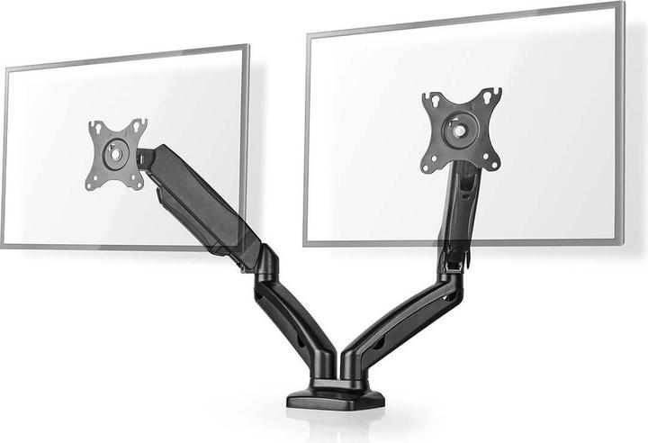 Produktbild Nedis Schreibtisch Monitorhalterung | Gasfeder | 2 Bildschirm(e) | 15 - 32 " | 75x75 / 100x100 | Vol (Tisch, 32")