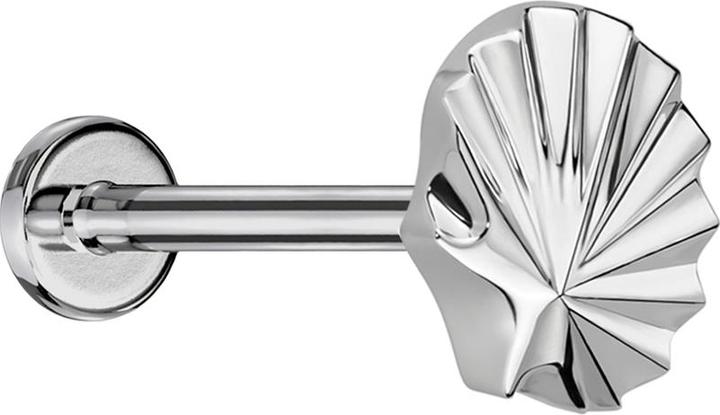 Star Piercing Micro Threadless Labret silber Muschel silber (Titan G23, ohne Messing)