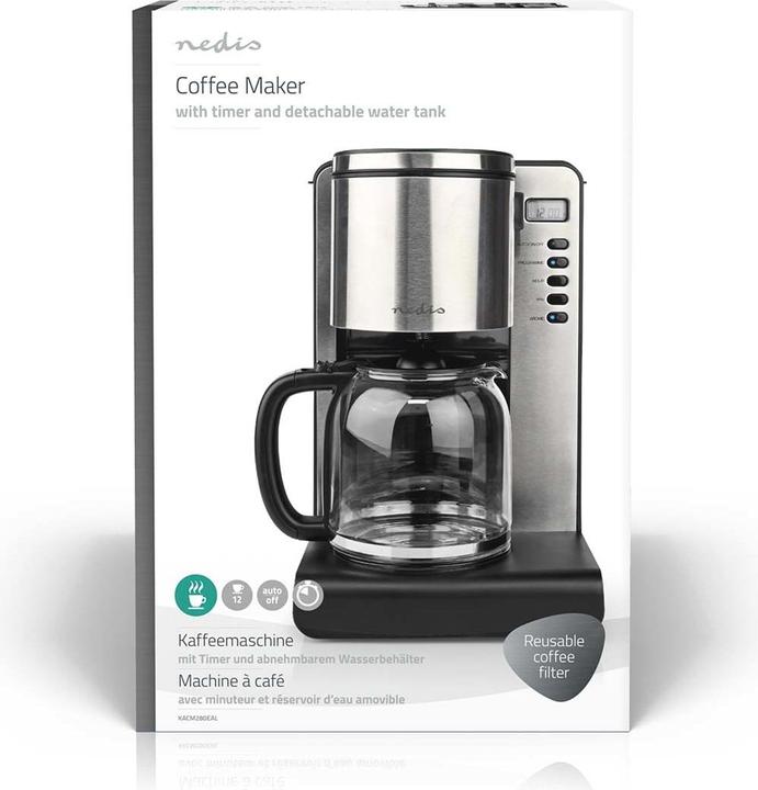 Actual product image Nedis Coffee maker max. capacity: 1.5 l Number of cups at once: 12 Keep warm Switch on timer