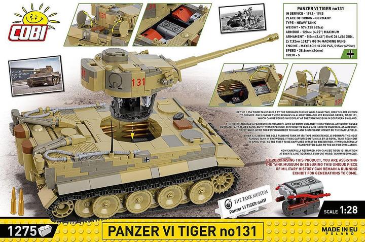 Actual product image Cobi Panzer VI Tiger I no 131 The Tank Museum