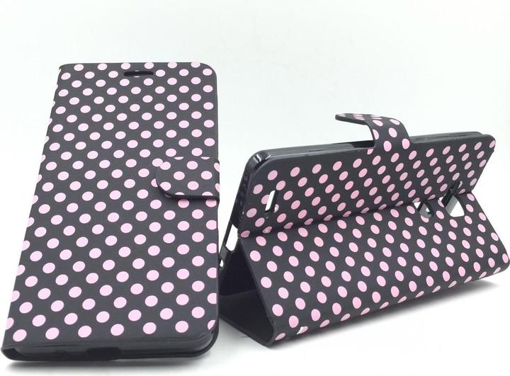 Actual product image König Design Protective cover case (flip landscape) for mobile Huawei Ascend Mate 7 Black / Pink (Huawei Ascend Mate 7)