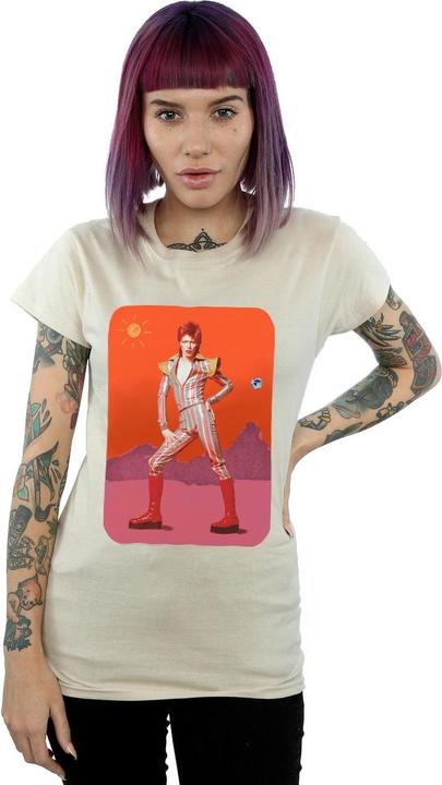 Actual product image David Bowie Womens/Ladies On Mars Cotton T-Shirt (S)