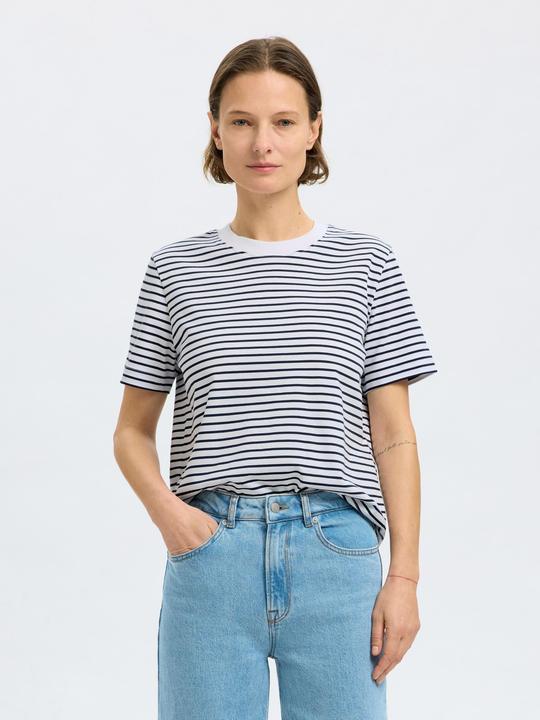 Actual product image Selected Femme Slfessential Ss Striped Boxy Tee Noos (XS)