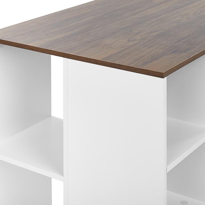 Immagine prodotto Beliani Scrivania bianca / legno scuro 120 x 60 cm DESE (120 x 60 x 75 cm)