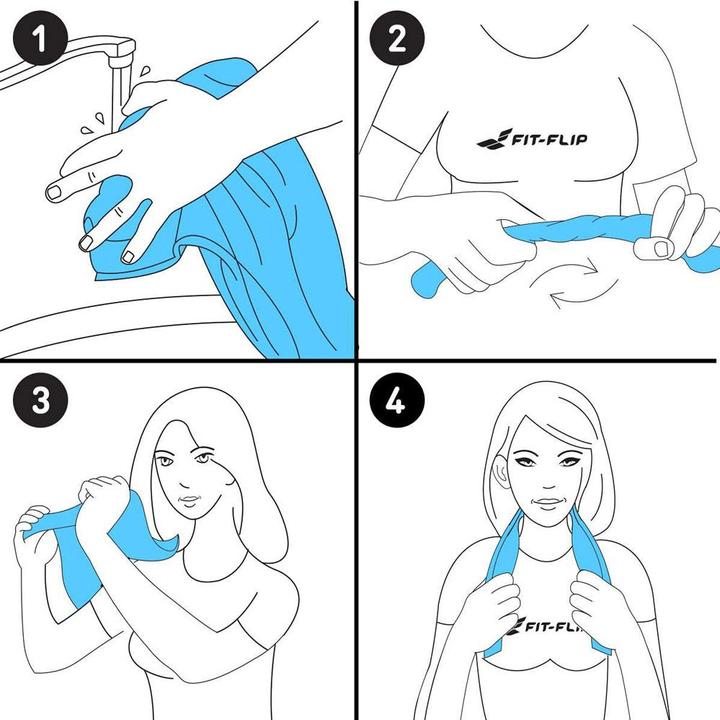 Produktbild Fit-Flip Airflip Towel Kühlhandtuch Mikrofaser mit Tasche 100x30cm (100 x 30 cm)