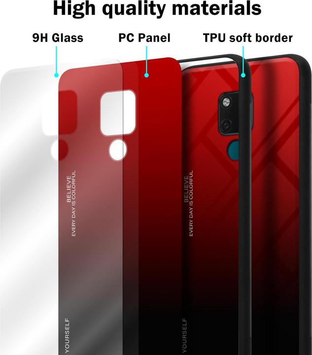 Produktbild Cadorabo TPU 2 Farben Glas Cover (Huawei Mate 20)