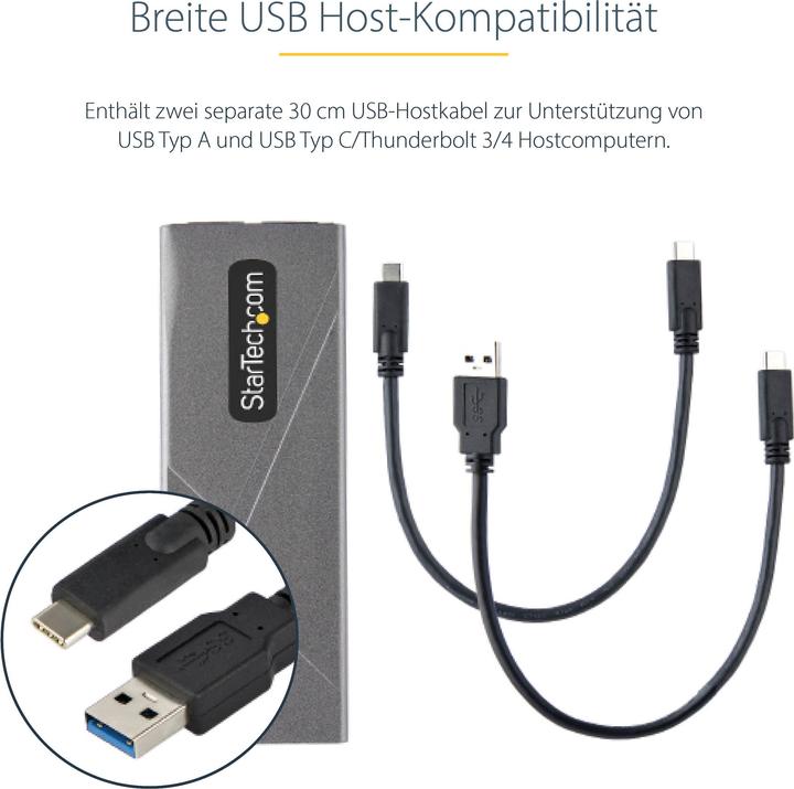 Produktbild StarTech com M2-USB-C-NVME-SATA, Enceinte ssd, M.2, M.2, 10 Gbit/s, Connectivité USB, Gris (M.2)