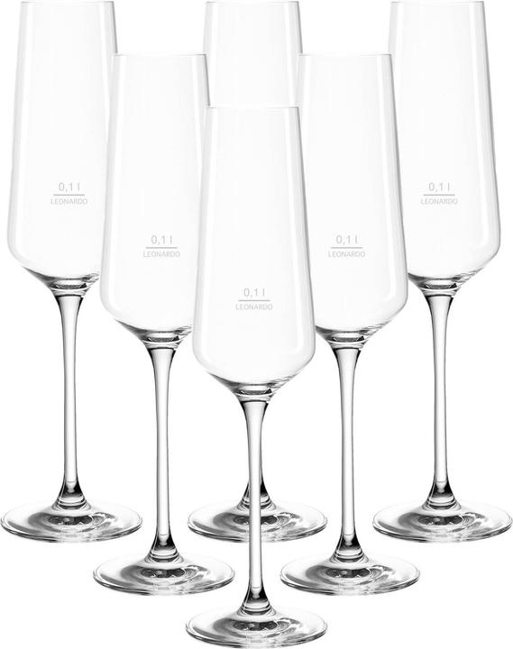 Actual product image Leonardo Sektgläser geeicht Puccini Gastro-Edition (10 cl, 6 Glasses, Champagne glasses)