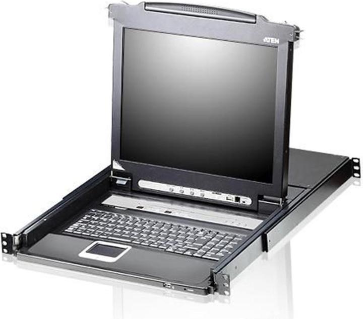 Image du produit Aten CL5708M FR Commutateur KVM 8 ports 17"-LCD Single Rail (PS/2-USB VGA) Disposition FR