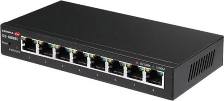 Actual product image edimax 8-Port Gigabit Web Smart Switch GS-5008E Web managed, Wall-mountable, Power supply type External, Et (8 Ports)