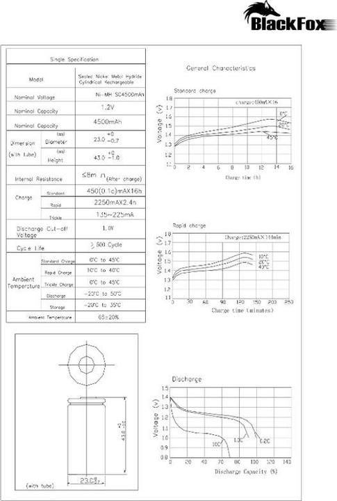Immagine prodotto XCell Akku Sub-C ohne Lötfahne (1.20 V, 4500 mAh)