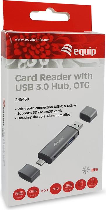Produktbild equip USB 3.0 HUB Kartenleser (USB-C, USB 3.0)