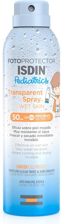 Actual product image Isdin Fotoprotector Transparent Spray Wet Skin Spf50 250ml (Sun spray, SPF 50, 250 ml)