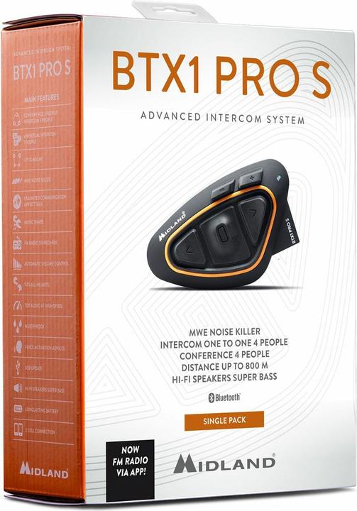 Immagine prodotto Albrecht Midland BTX1 Pro S Cuffia BT per caschi da moto, dispositivo singolo