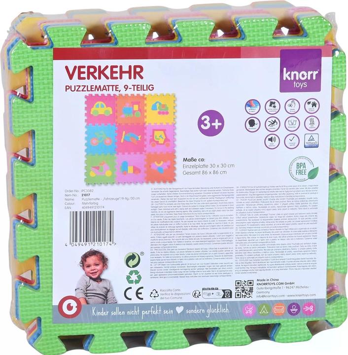 Immagine prodotto Knorrtoys Tappeto puzzle - "Veicoli"/10 pezzi/32 cm (32 x 32 cm)