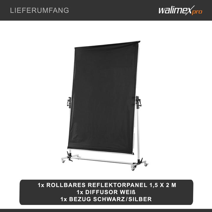 Image du produit Walimex Par panneau réflecteur enroulable 150 x 200cm (Réflecteur, 150 cm)