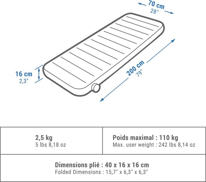 Actual product image Quechua Air Seconds Comfort