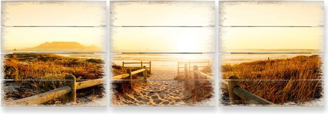 FC Schalke 04 Set Sunset at the Beach (3-teilig) (40 x 41.5 cm)