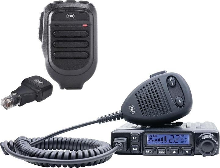 Actual product image PNI CB radio Escort HP 6500 and additional microphone dongle with Bluetooth Mike 65 included in