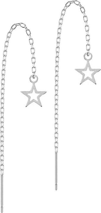 Immagine prodotto Star Piercing Ohrstecker silber freifallende Kette Stern (Acciaio chirurgico 316L, senza ottone)