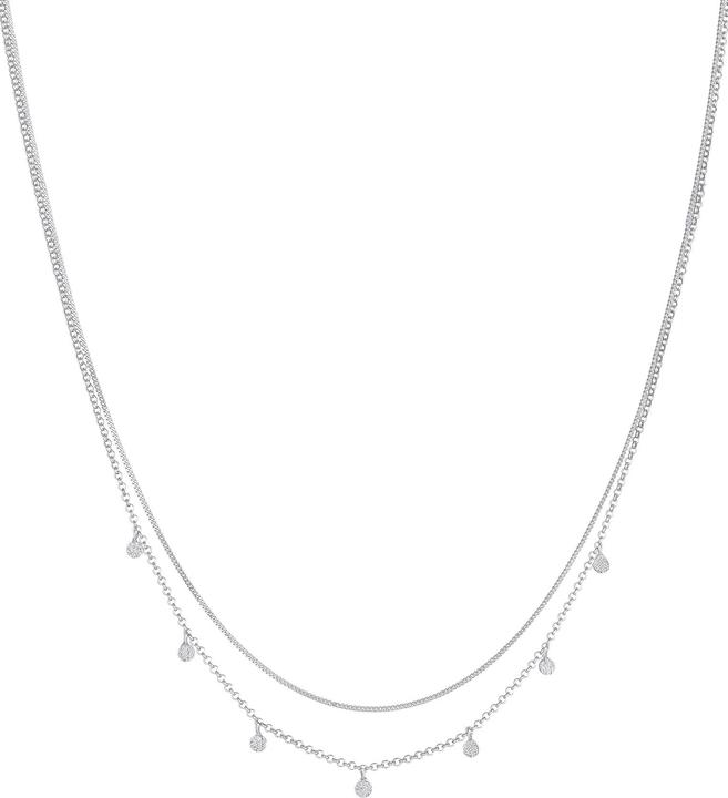 Elli Layer Plättchen Anhänger Gehämmert (925 Silber, 42 cm)