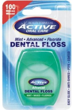 Produktbild Beauty Formulas Active Oral Care - Mint Dental Floss Dental Floss Mint Waxed With Fluoride 100 Meters (100 m)