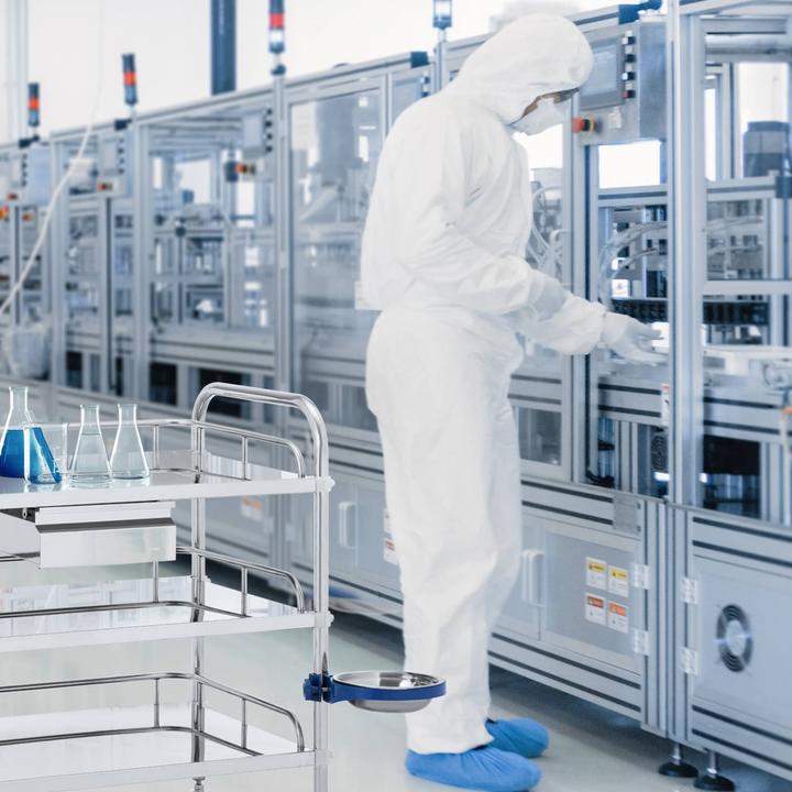 Produktbild Steinberg Laborwagen Edelstahl Aufbewahrungswagen Labor Rollwagen 3 Ablagen 1 Fach 15 kg