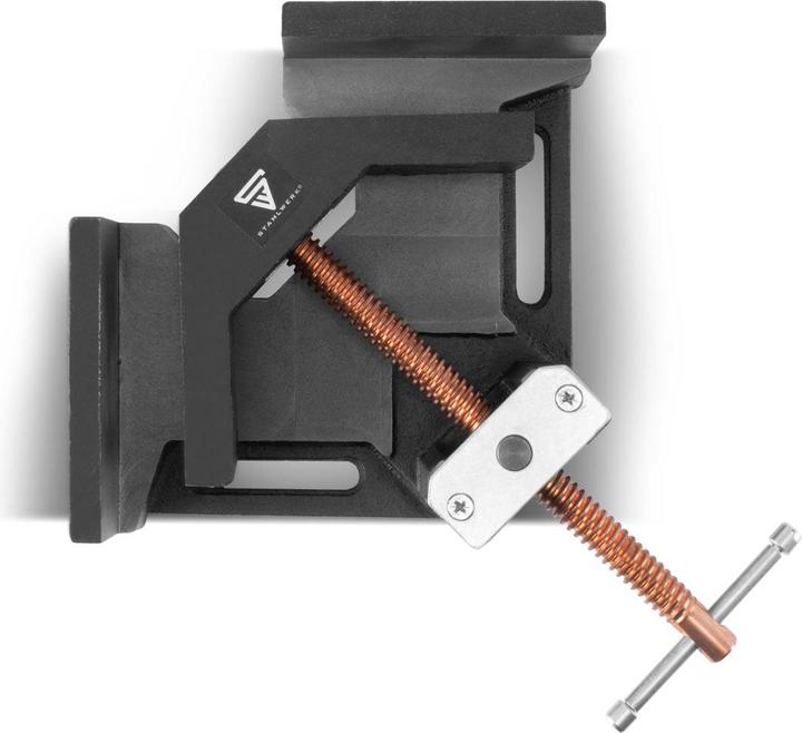 Stahlwerk Schweisswinkelklemme Winkelspanner mit 90° Winkel und 100 mm Maulweite
