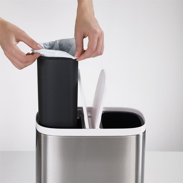 Actual product image Joseph Joseph Split Steel Separator Waste Bin, 2x3l, 27x18x28.4cm (6 l)