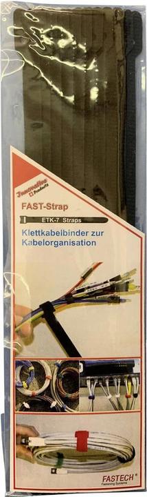 Produktbild Fastech ETK-7-2 Strap, schwarz, 7x200mm (Klettkabelbinder, 200 mm, 10 Stk.)