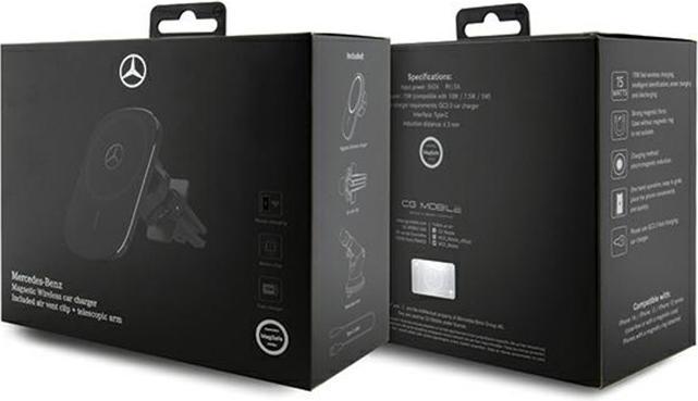 Produktbild Mercedes-Benz Mercedes ład. indukcyjna MEWCCGSLK 15W do kratki went/szybę czarny/black Silver Stars MagSafe