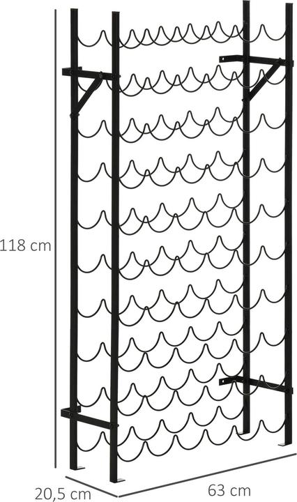 Produktbild Homcom Weinregal mit 10 Fächerebenen (63 x 20.5 x 118 cm)