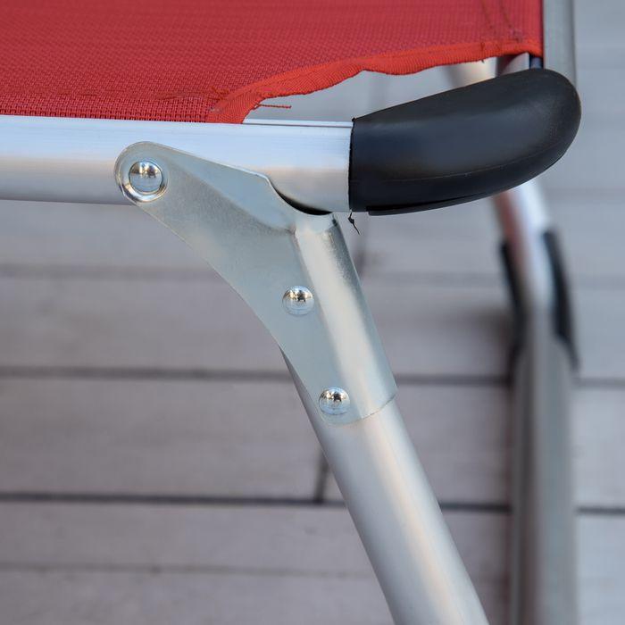 Immagine prodotto Swisshandel24 Lettino prendisole da giardino lettino in tessuto di alluminio lettino relax lettino regolabile in (165 cm)