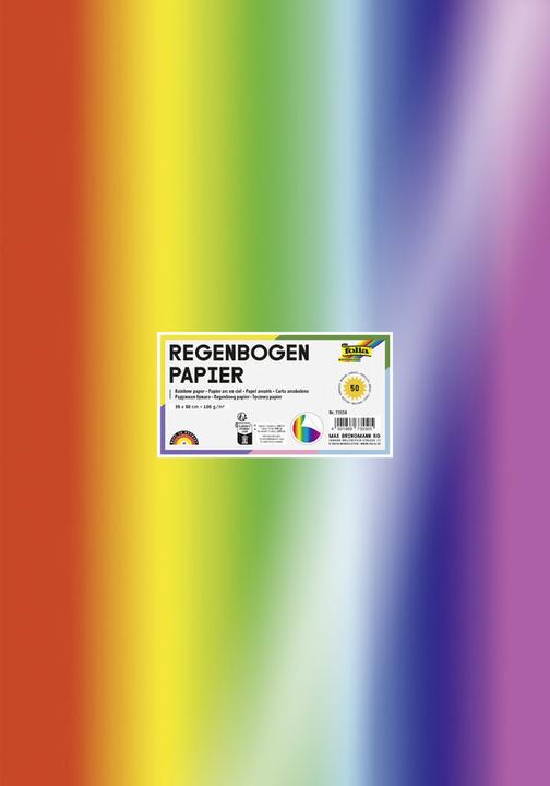 Image du produit Folia Papier arc-en-ciel simple face 100g/m², 35x50cm (100 g/m²)