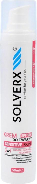 Solverx SENSITIVE SKIN Krem d/twarzy SPF50+ 50ml (Sonnencreme, SPF 50+, 50 ml)