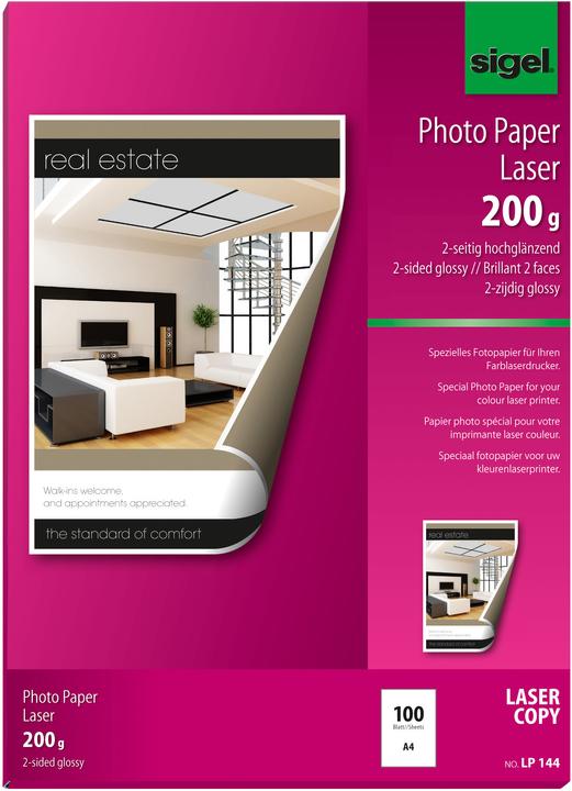 Image du produit Sigel Papier photo laser (170 g/m², A4, 100 x)