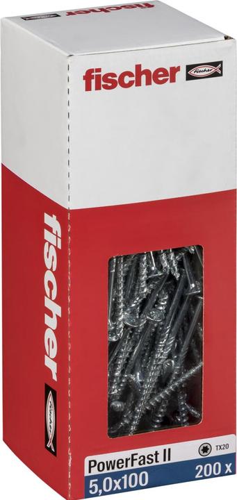 Produktbild Fischer PowerFast II 5,0x100 SK TX TG blvz 200 (200 Schrauben pro Stück)