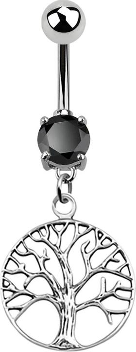 Immagine prodotto Star Piercing Banana argento con albero pendente nero (Acciaio chirurgico 316L, senza ottone, Argento 925)