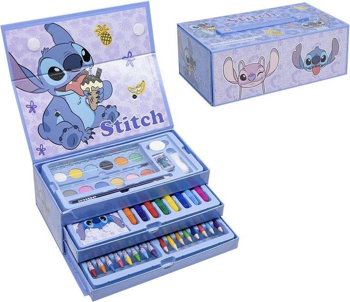 Actual product image Dick Smith Lilo & Stitch colouring case with drawer - Disney
