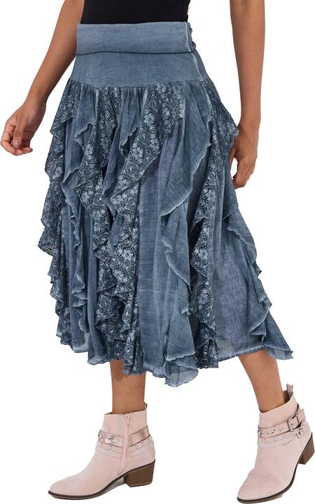 Actual product image Joe Browns Frilled Denim Look Midi Skirt (40)