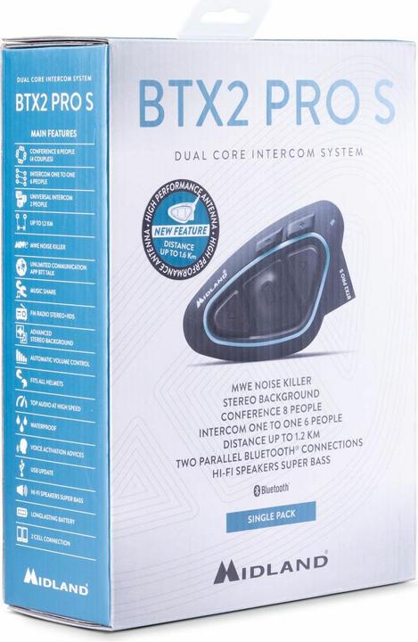 Actual product image Midland BTX2 Pro S Bluetooth headset for motorbikes (Set of 1)