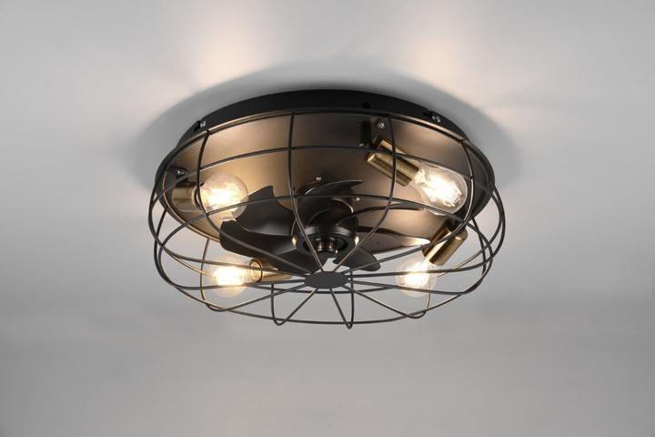 Actual product image Trio Trondheim -tuuletinvalaisin, 4 x E27, mattamusta (E27)