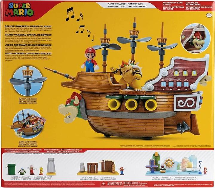 Actual product image Jakks Pacific Super Mario 2.5 Inch Deluxe Bowser"s Ship Playset