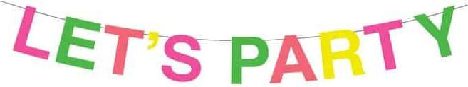 Produktbild Procos Partygirlande - Let's Party - neon - ca. 2 m