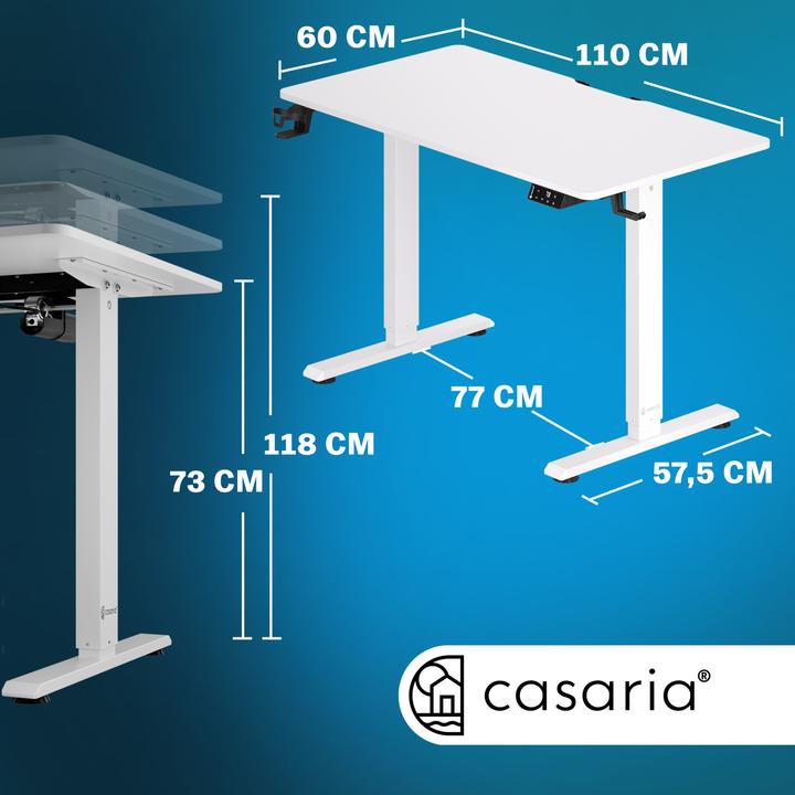 Produktbild Casaria Höhenverstellbarer Schreibtisch (110 x 60 x 118 cm)