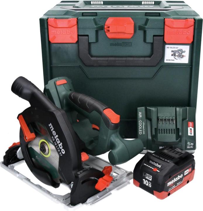 Produktbild Metabo KS 18 LTX 57 Akku Handkreissäge 18 V 165 x 20 mm ( 601857840 ) + 1x 10,0 Ah Akku + Ladegerät